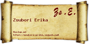 Zsubori Erika névjegykártya